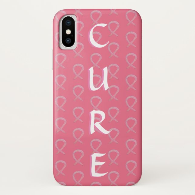 Capas do iPhone X do Cancer da faixa de Sensibiliz (Verso)