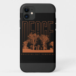 Capas iPhone 11 Futurística de Paz Preta e Laranja