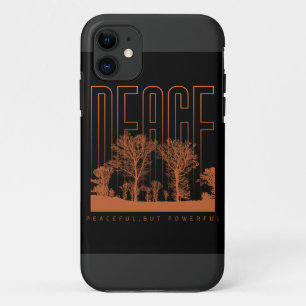 Capas iPhone 11 Futurística de Paz Preta e Laranja