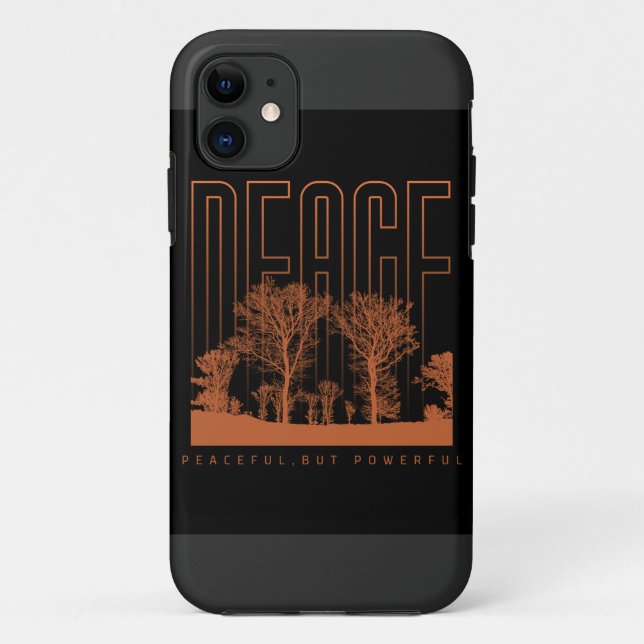 Capas iPhone 11 Futurística de Paz Preta e Laranja (Verso)