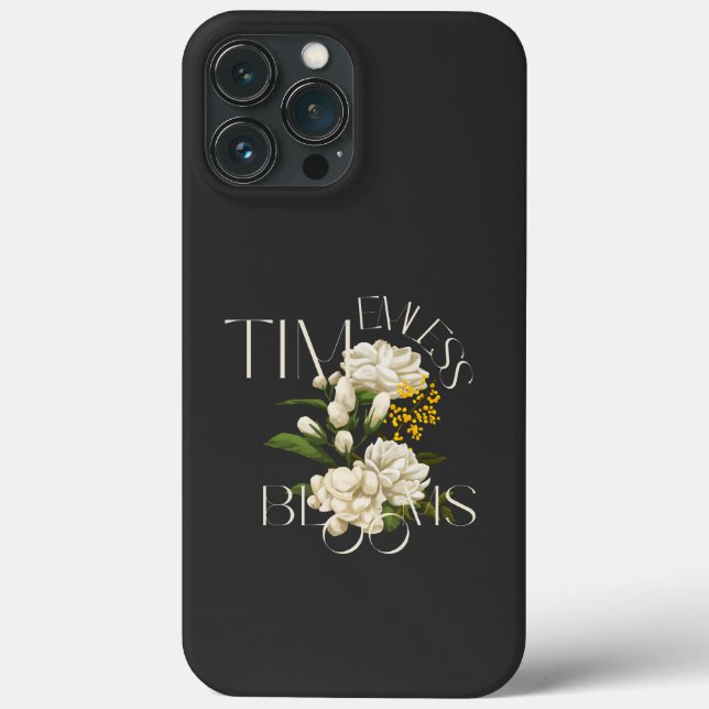 Capas para iPhone 13 Pro Cream Floral Timeless Blo (Verso)