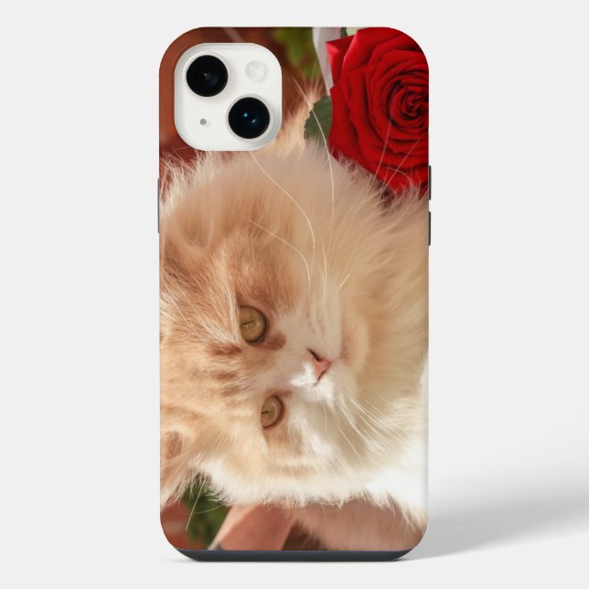 Capas para iphone 14 plus rosa e gato (Verso)
