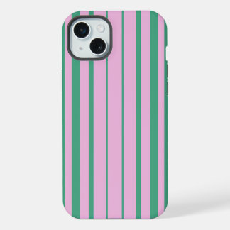Capas para iPhone 15 Plus com Listras Verdes e Ros
