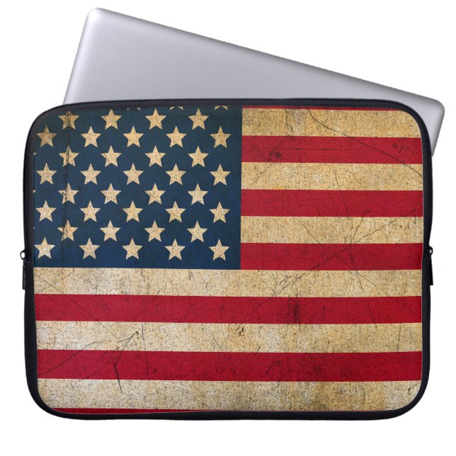 Capas para Laptop com Bandeira Americana Texturiza (Frente)