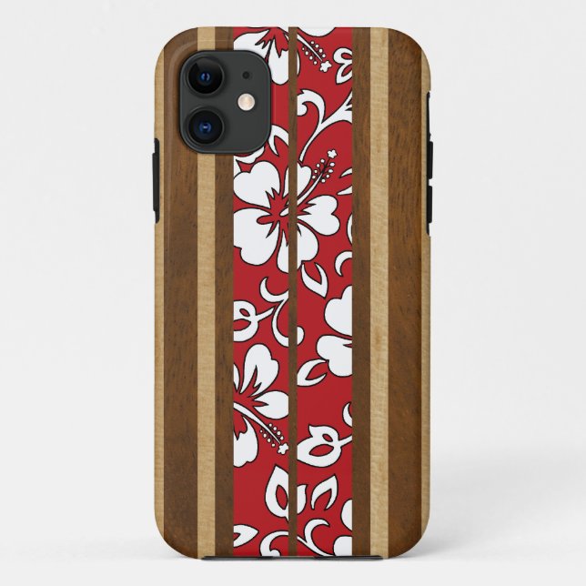 Capas Pupukea Hibiscus Hawaiian Surfboard iPhone 5 (Verso)