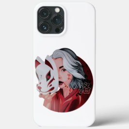 Capas Red Black Mujina Illustration iPhone 13 Pro