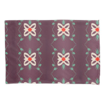 Capas Travesseiros Flores em Branco e Verde Plum