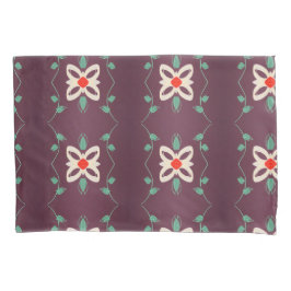 Capas Travesseiros Flores em Branco e Verde Plum