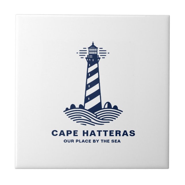 Cape Hatteras Lighthouse – Nautical Blue & White (Frente)