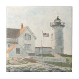 Cape Neddick Lighthouse Watercolor