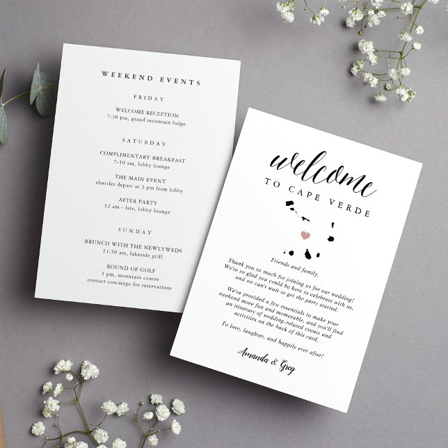 Cape Verde Wedding Welcome Letter & Itinerary (Criador carregado)