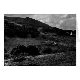 Capela em uma Estrada para o Cartão Monocromático