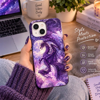 Capinha de Celular Dragão Fantasia Roxa – Água Mís