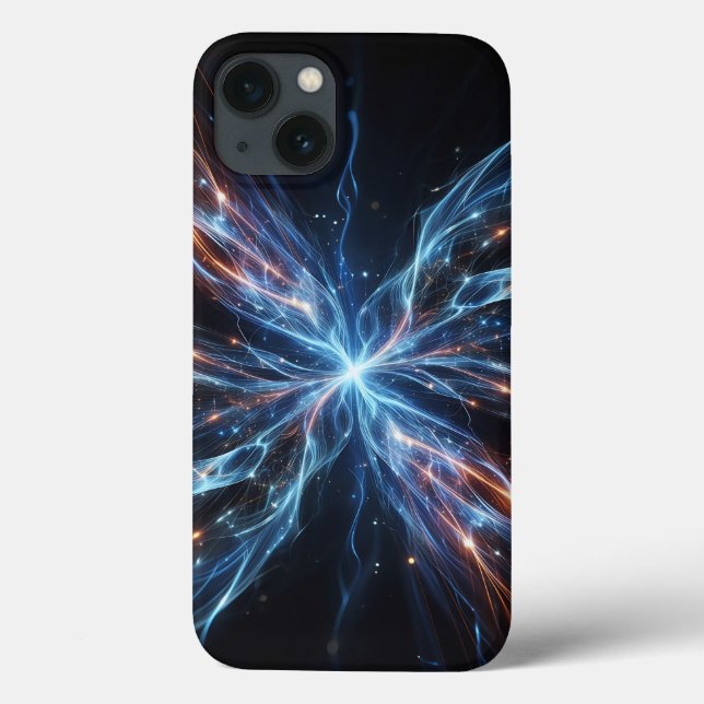 Capinha de Celular Energia Azul e Laranja Cósmica  (Verso)