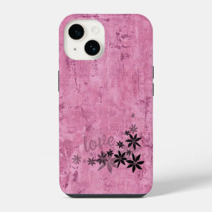 Capinha de Celular Flores Rosa LOVE
