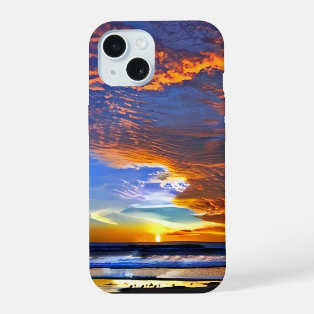 Capinha de Celular Pôr do Sol no Oceano (Verso)