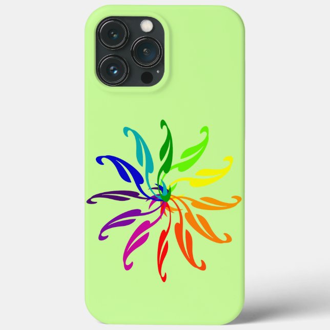 Capinha de Celular - Rodas de Cores Formas de Folh (Verso)