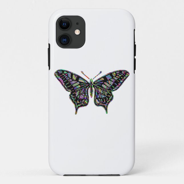 Capinha de iPhone 11 com arte de inseto borboleta (Verso)