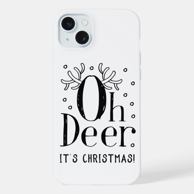 Capinha de iPhone 15 plus Oh deer Natal (Verso)