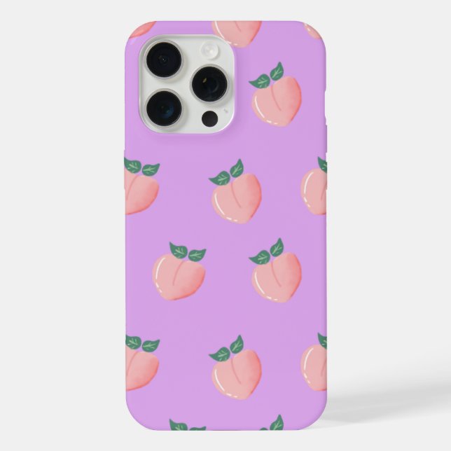 capinha de iphone 15 pro max com padrão de pêssego (Verso)