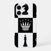 Capinha de iPhone 16 com Peças de Xadrez Clássicas
