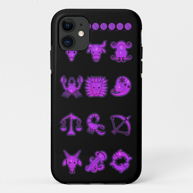 Capinha de iPhone 5 com Signos do Zodíaco Roxo (Verso)