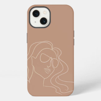 capinha de iPhone arte linear feminina