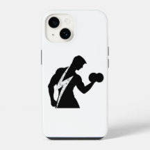 Capinha de iPhone Branca Gráfica de Fitness para F