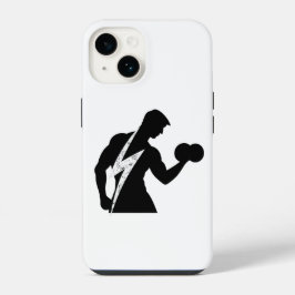 Capinha de iPhone Branca Gráfica de Fitness para F