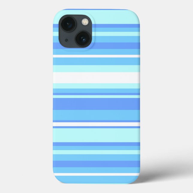 Capinha de iPhone Case-Mate com listras azul-celes (Verso)