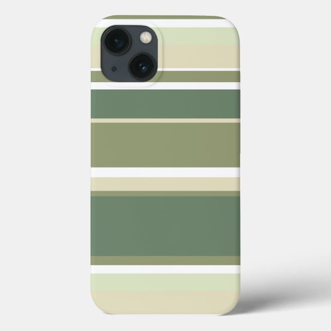 Capinha de iPhone Case-Mate com listras verde oliv (Verso)