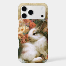 Capinha de iPhone Coelho Floral Vintage