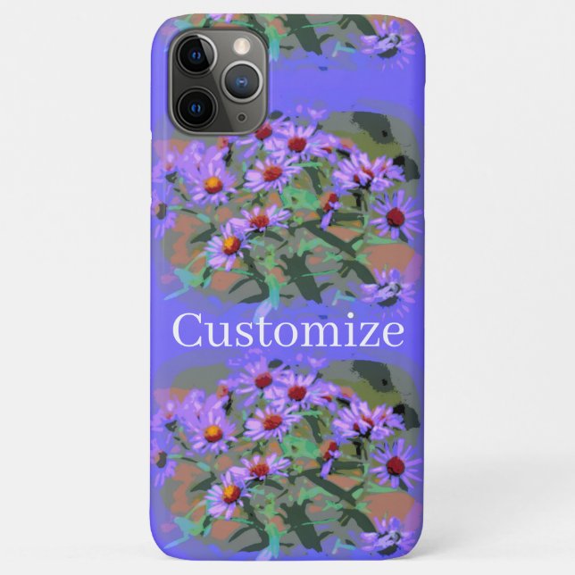 capinha de iphone com ásteres roxos (Verso)