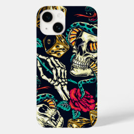Capinha de iPhone com desenho de ossos de esquelet