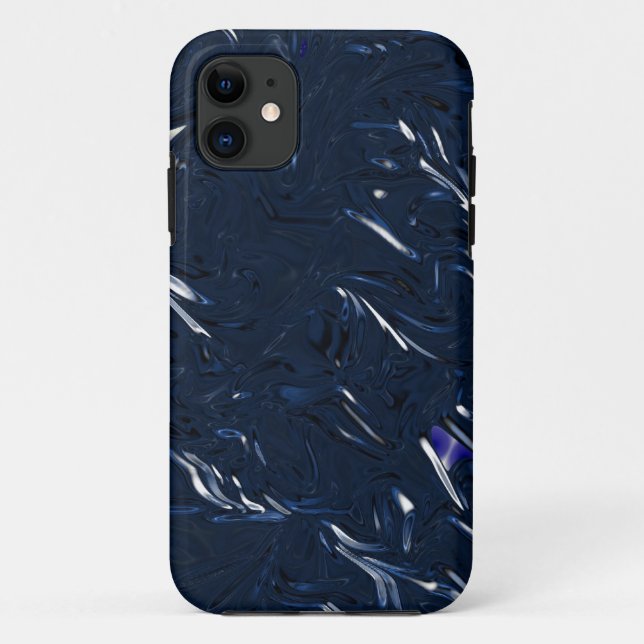 capinha de iphone com folha azul (Verso)