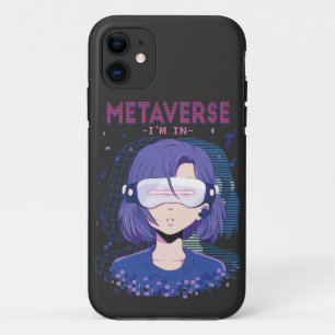 Capinha de iPhone com garota de anime usando óculo