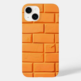 Capinha de iPhone com Padrão de Tijolo Laranja Est