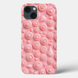 Capinha de iPhone com Padrão Espiral Rosa Olhar Fe