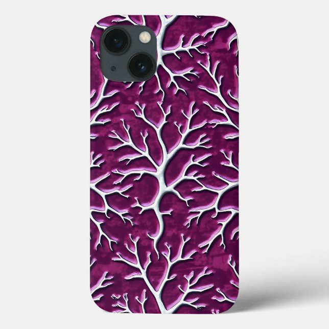 Capinha de iPhone com Ramificação Roxa Escura Esti (Verso)