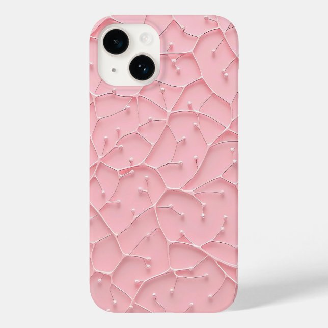 Capinha de iPhone com Textura Orgânica Rosa Olhar  (Verso)