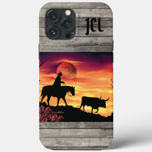 Capinha de iPhone Cowboy e Longhorn Steer Case-Mat