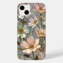 Capinha de iPhone Floral Pastel com Design de Flor