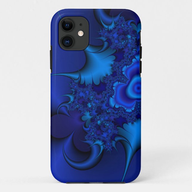 capinha de iphone fractal azul (Verso)