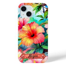 Capinha de iPhone / iPad Flores Tropicais Verdes V