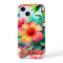 Capinha de iPhone / iPad Flores Tropicais Verdes V