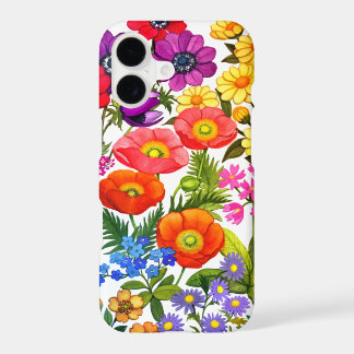 Capinha de iPhone Jardim Floral Aquarela