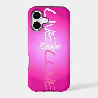 Capinha de iPhone Pink Live Laugh Love