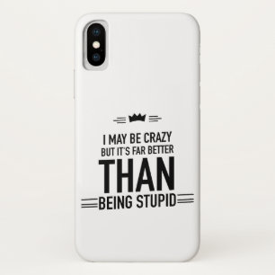 Capinha de iPhone X com letras 'Eu posso ser louco