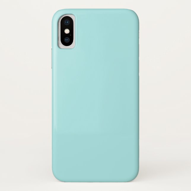 Capinha de iPhone X Turquesa Clara (Verso)