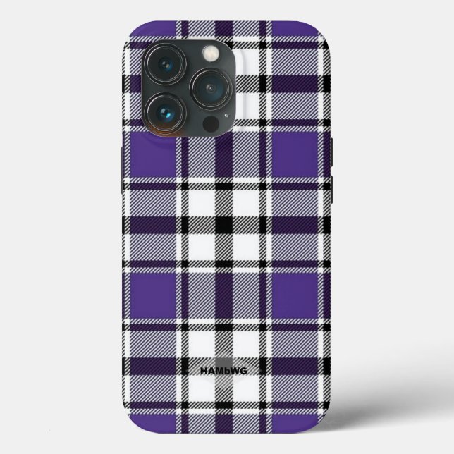 Capinha de iPhone Xadrez Roxo HAMbWG (Verso)